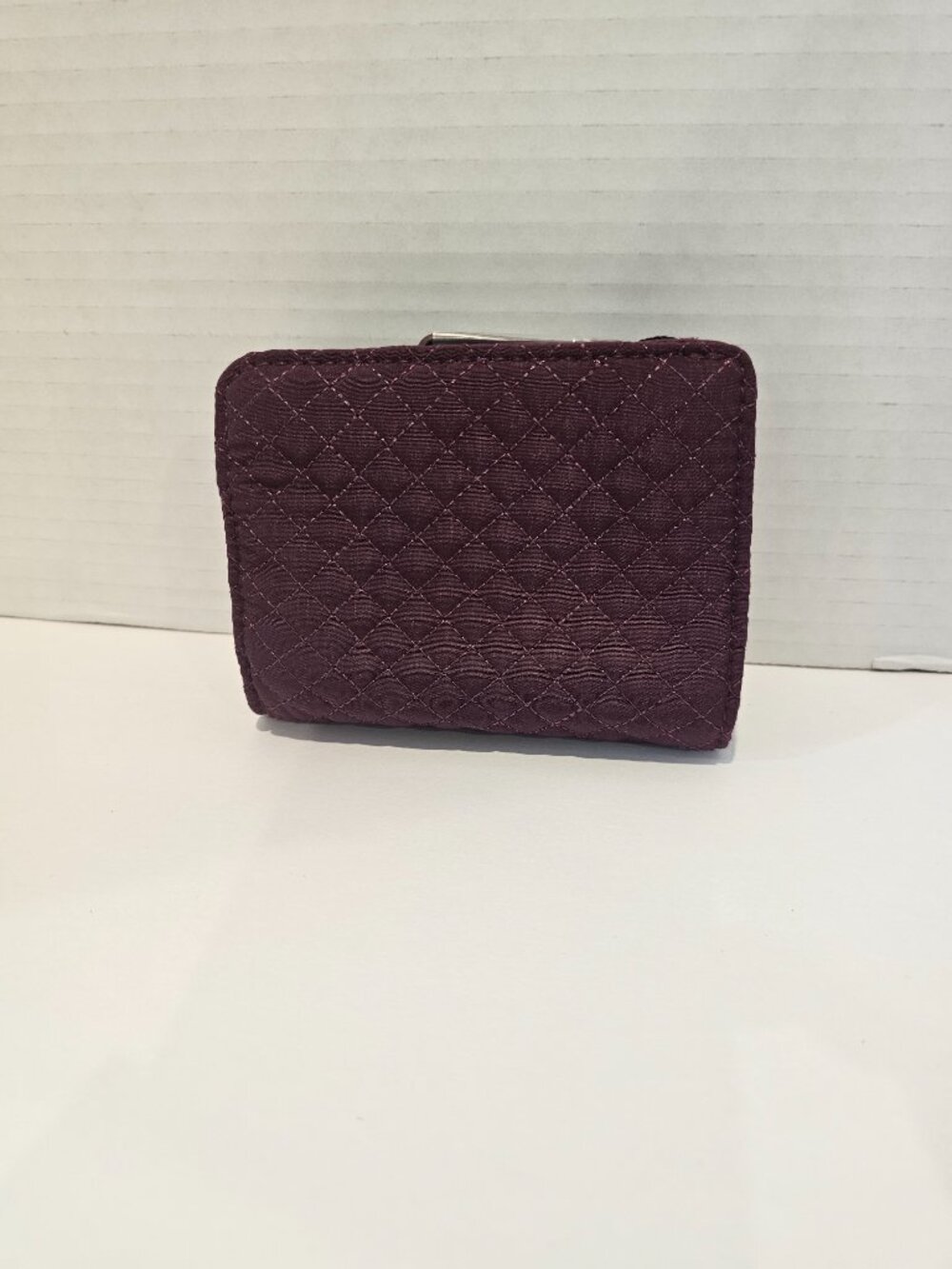 NWT Vera Bradley Iconic RFID Small Wallet Mulled Wine Burgundy Microfiber Maroon - Picture 2 of 8